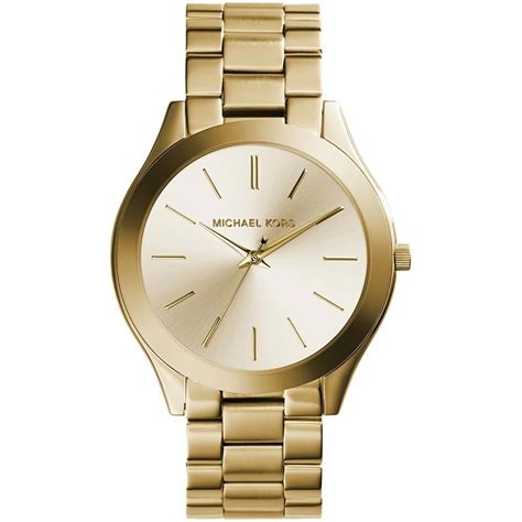 michael kors slim runway female rock watch gold|Michael Kors women's runway watch.